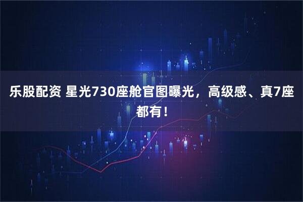 乐股配资 星光730座舱官图曝光，高级感、真7座都有！
